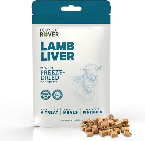 Lamb Dog Treats - Freeze-Dried Liver - Use as Training Treats or a Nutritious Food Topper - Made in USA with New Zealand Lamb - Single Ingredient - Bite Sized, Low Fat, High Protein in Kuwait