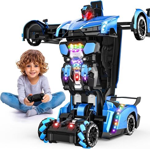Holyton Transform Remote Control Car, Transform Robot RC Cars,1:10 Scale,Toy Car with STEM Programming,One-Button Robot, LED Lights,Sound Effects, Ideal Gift for 5 6 7 8 9 10 11 12 Years Old Boy in Kuwait
