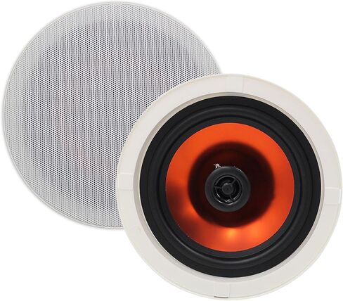 Herdio 6.5" Flush Mount in-Ceiling Speakers 2-Way Passive Speaker System 300 Watts Perfect for Humid Indoor Outdoor, Kitchen,Bedroom,Bathroom,Covered Porches(A Pair) in Kuwait