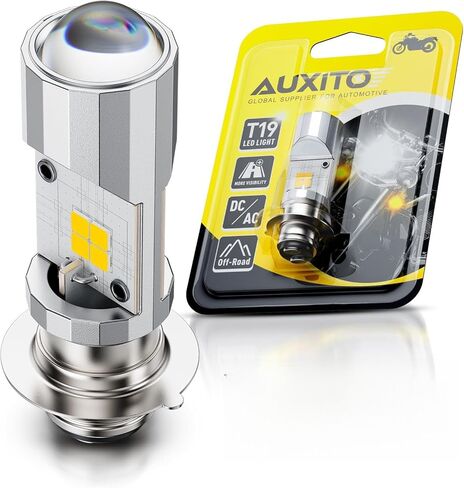 AUXITO H4 Light Bulb Hi/Low for Motorcycle, 400% Brighter, 9003 Bulb 6000K Cool White H4 Fog Light Fanless, Plug and Play, Pack of 1 in Saudi Arabia