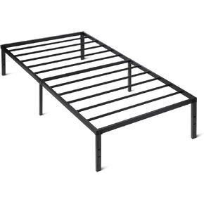 Amazon Basics Foldable Metal Platform Bed Frame with Tool Free Setup, 18 Inches High, Sturdy Steel Frame, No Box Spring Needed, Twin, Black in Kuwait