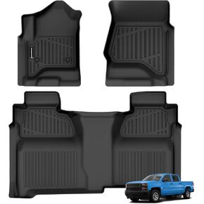 Floor Mats Custom Fit for Ford F150/F-150 2025 2015-2024 SuperCrew Cab (Includes 22-24 Lightning Models) All Weather TPE Rubber Floor Liners Anti-Slip Full Set for Ford F-150 2025 Accessories in Saudi Arabia