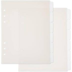 Superfindings 2 مجموعات 12 ورقة A5 فهرس موثق المقسمات Beige البلاستيك الموثق مع 6 علامات التبويب صفحات علامة تبويب 6 صفحة فهرس الثقوب لمخطط دفتر دفتر ، 21x15.7cm in Kuwait
