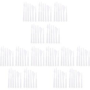 90 pcs Scraper Mixing Oil/Spatula Long Portable Acrylic Tools Painting Supplies Color White Drawing Accessories Spreading for Art Plastic Knives Tool Scratching Applying in Kuwait