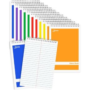 Steno Pads 6x9 Spiral Notebooks Bulk 18 Pack Note Pads 60 Sheets 6 Assorted Colors Gregg Rule Writing Paper, Steno Notebooks for Students Teachers Men Women Professionals in Saudi Arabia