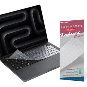 غطاء لوحة المفاتيح بتصميم Digi-Tatoo EU لجهاز MacBook Air القديم مقاس 13 بوصة (رقم الموديل A2337/A2179، إصدار 2021 و2020، شريحة M1) - مفتاح إدخال على شكل 7 بوصات، رفيع للغاية، واقي لوحة مفاتيح عالي الشفافية in Kuwait