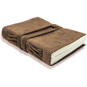 Succor Blank Leather Journal-Sketchbook-Scrapbook-Unlined Notebook Dairy-White Thick Plain Paper-Writing Notebook-for Men and Women-7x5 inches in Kuwait