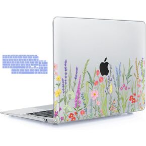 YSCLBAHUK Compatible with MacBook Air 13 inch 2021 2020-2018 M1 A2337 A2179 A1932 with Touch ID & Retina Display, Plastic Hard Shell Case +Keyboard Cover+Trackpad Film+Screen Protector, Line Butterfly in Kuwait
