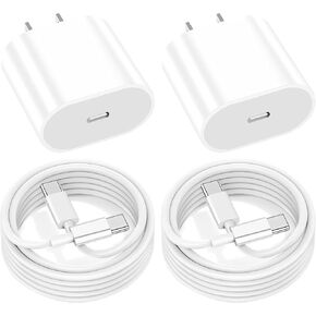 شاحن iPhone 15، [معتمد من MFi] 2 حزمة شاحن USB C بقوة 20 وات مع سلك شحن سريع 6.6 قدم USB C إلى C لأجهزة iPhone 15/15 Pro/15 Pro Max/15 Plus، iPad Pro 12.9/11، iPad الجيل العاشر، iPad هواء in Kuwait
