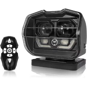 SUPAREE Control boat spotlight 5000LM 360º LED Rotating Control Searchlight for Truck SUV Off-Road Boat Home Security Farm Field Lighting Boat Spot light in Kuwait