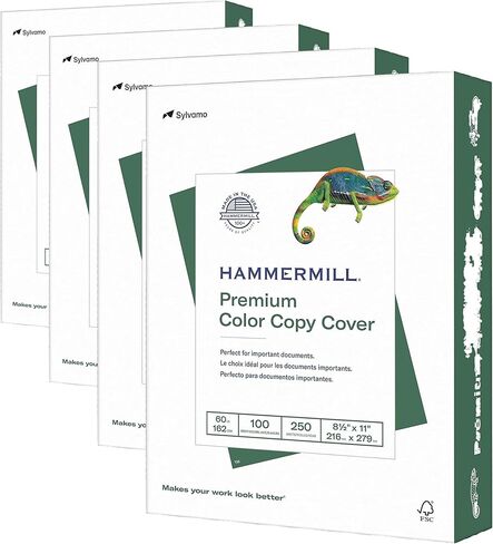 Cardstock Hammermill ، نسخة ملونة متميزة ، 60 رطل ، 8.5 × 11-4 حزمة (250 ورقة) - 100 مشرق ، مصنوعة في مخزون بطاقة الولايات المتحدة الأمريكية ، 122549R ، أبيض in Saudi Arabia