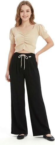 السراويل النسائية عارضة السراويل واسعة الساق امرأة بنطلون للنساء in Kuwait