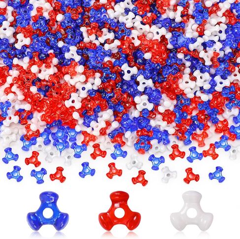 UPINS 1200Pcs Christmas Tri Beads Transparent Red Green CCB Tri-Shaped Beads for Craft Wreath Candy Cane Xmas Holiday Tree Decorations Christmas Holiday Beaded Ornament Kit in Kuwait