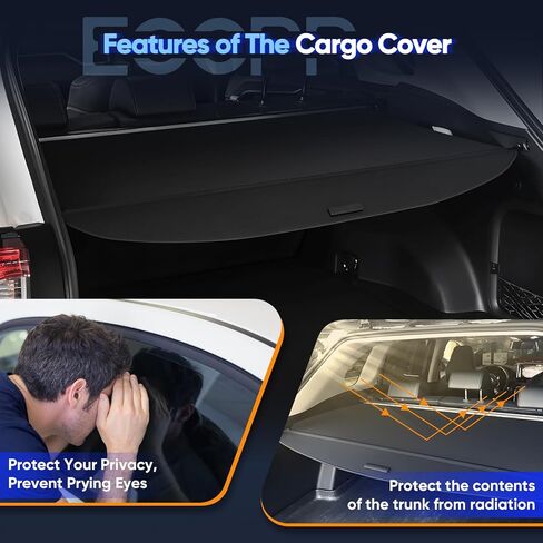ECCPP غطاء البضائع 2022-2024 مناسب لكيا EV6 مرن SUV غطاء صندوق السيارة الخلفي الظل الأمتعة غطاء أمان تونيو in Saudi Arabia