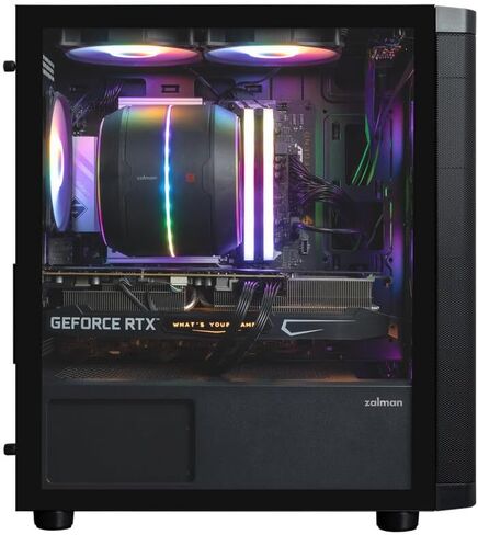 زلمان صندوق كمبيوتر صغير M4 mATX - صندوق كمبيوتر Micro ATX Mini ITX - لوحة جانبية من الزجاج المقوى - 4 مراوح ARGB 120 ملم مثبتة مسبقًا، ابيض in Kuwait