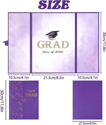 Trgowaul 2025 زخارف حفل التخرج ، فئة أرجوانية من 2025 دفتر الضيوف البديل ، مجلس شهادة توقيع الخريجين ، ملصق الخريج ملصق ، لوازم التخرج. in Kuwait