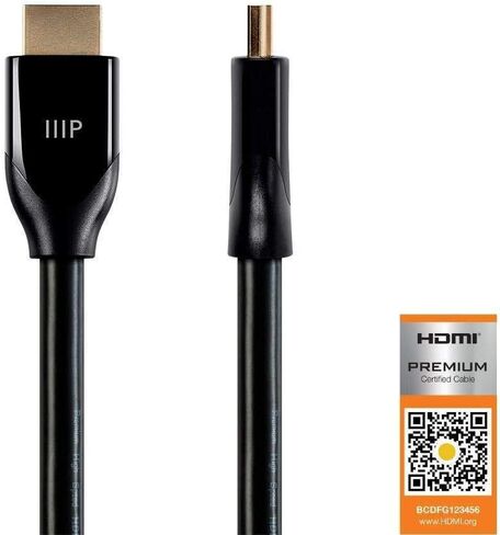 مونو برايس كيبل HDMI ممتاز معتمد - اسود - 10 قدم | 4K @60 هرتز، HDR، 18 جيجابايت في الثانية، 28 ايه دبليو جي، واي يو في 4 in Saudi Arabia