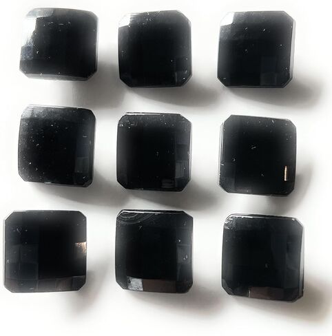 9 أزرار زجاجية سوداء لامعة طراز مربعة مجموعة 3/8 '' '، البلوزات ، القمصان وغيرها (3/8' '= 9.5250 مم) in Kuwait