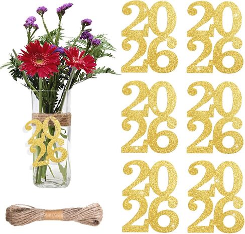 48 Pieces Glitter 2025 Cutouts Tags Decorations Double Side 2025 Graduation Cutouts 2025 Graduation Centerpiece 2025 New Year Decorations for New Year Party Supplies Favor(Black, 2025) in Kuwait