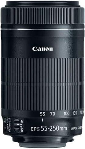 Canon EF-S 55-250mm F4-5.6 is STM Lens for Canon SLR Cameras (Renewed) in Kuwait