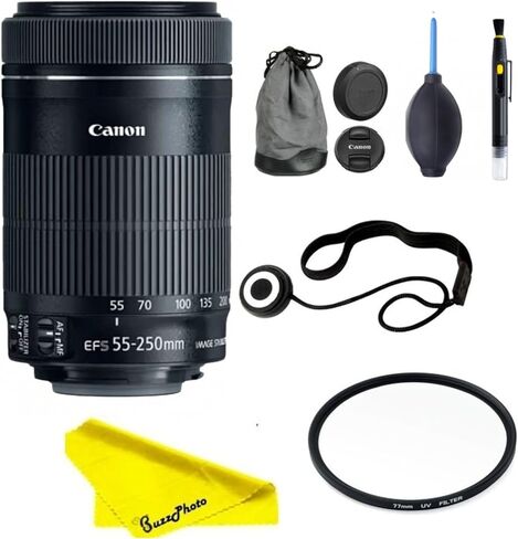 كانون عدسة EF-S 55-250 ملم F4-5.6 هي عدسة STM لكاميرات كانون SLR (مجددة معتمدة) in Kuwait