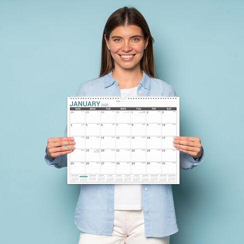 Wall Calendar 2025-2026 - Monthly Calendar from July 2025 to December 2026, Calendar 2025-2026 with Premium Paper, Spiral Bound, 14.5'' x 11.5‘’ in Kuwait