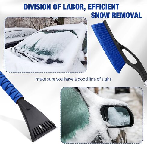 Gisafai 10 Pack 27" Snow Brush and Detachable Ice Scraper Snow Removal Car Brush with Comfortable Foam Grip for Car SUV Truck Windshield Window, Orange in Kuwait