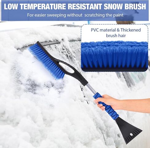 Gisafai 10 Pack 27" Snow Brush and Detachable Ice Scraper Snow Removal Car Brush with Comfortable Foam Grip for Car SUV Truck Windshield Window, Orange in Kuwait