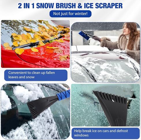 Gisafai 10 Pack 27" Snow Brush and Detachable Ice Scraper Snow Removal Car Brush with Comfortable Foam Grip for Car SUV Truck Windshield Window, Orange in Kuwait