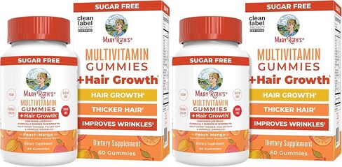 MaryRuth's Multivitamin + Hair Growth Gummies | with Lustriva® | Biotin 10000mcg | B Vitamins | Formulated for Thicker Hair, Wrinkles, Fine Lines, Skin Care | Ages 18+ | 30 Servings in Saudi Arabia