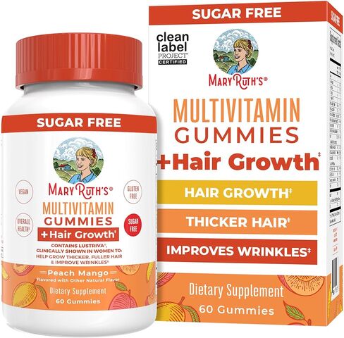 Maryruth's Multivitamin + Growth Haw Growth Gummies | مع Lustriva® | Biotin 10000mcg | ب الفيتامينات | صياغة للشعر الأكثر سمكا ، التجاعيد ، الخطوط الدقيقة ، العناية بالبشرة | تتراوح أعمارهم بين 18+ | 30 حصص in Saudi Arabia