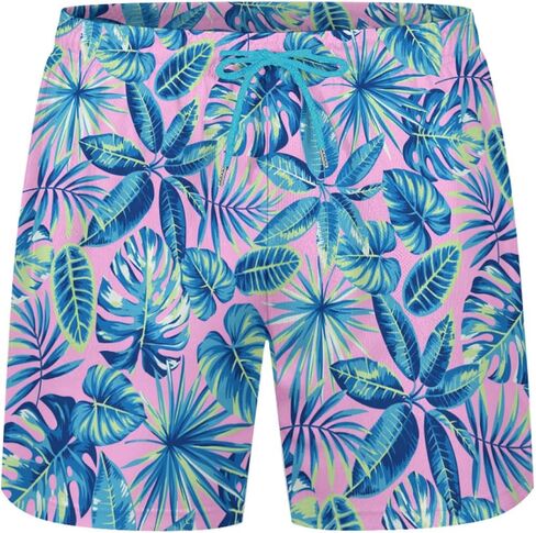 KSLIDS Funny Duck Mens Swim Trunks with Compression Liner Fashion Cool 2-in-1 Swimming Shorts 5 inches Inseam Yellow Stretch Quick Dry Board Shorts Beach Swimsuit with 4 Pockets -L, Large in Saudi Arabia