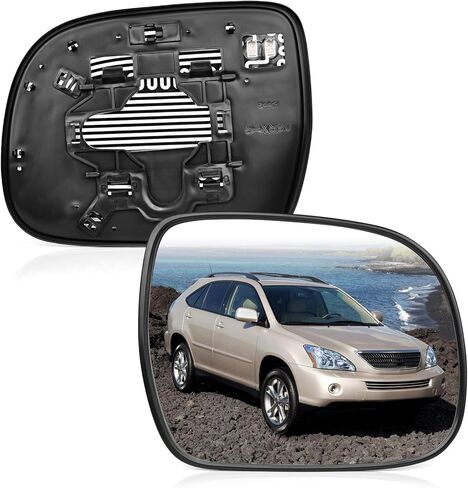 استبدال زجاج المرآة الجانبية للركاب لكزس RX330 2004-2006| آر إكس 350 2007-2009| RX400h 2006-2009، زجاج مرآة الجانب الأيمن، زجاج محدب للرؤية الخلفية مع تسخين كهربائي، 8790148040 in Kuwait