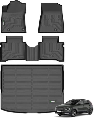 ANBINGO®Floor Mats & Cargo Liner مخصص لسيارة Honda Pilot 2009-2015 مجموعة كاملة من دواسات السيارة المقاومة للماء لجميع الأحوال الجوية TPE Pilot Mats Set باللون الأسود in Kuwait