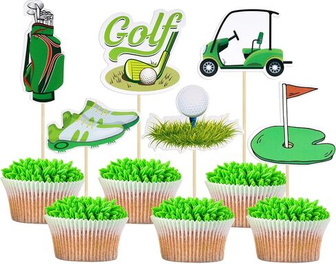 Gyufise 1 Pc Golf Happy Birthday Cake Topper - Glitter Golf Ball Player - Black in Saudi Arabia