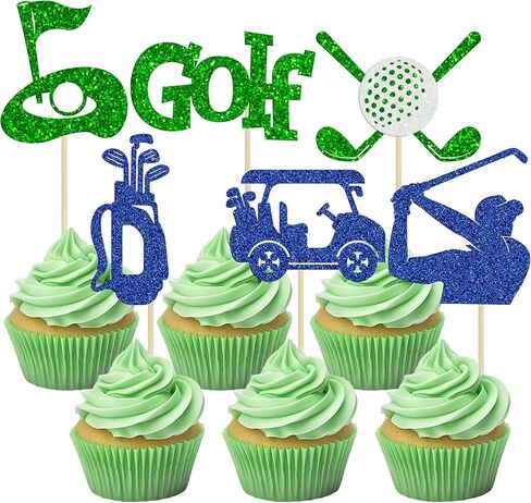 Gyufise 1 Pc Golf Happy Birthday Cake Topper - Glitter Golf Ball Player - Black in Saudi Arabia