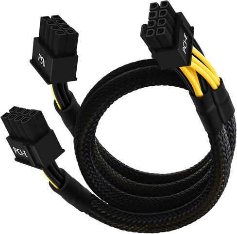 8 Pin PCIe Cable for EVGA Power Supply, PCIe 8 Pin Male to Dual 8 Pin (6+2) Male PCI Express Power Adapter Sleeved 25-inch+9-inch (63cm+23cm) in Kuwait