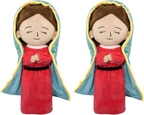 Lady of Guadalupe Plush Mary Stuffed Doll Christ Religious Toys Savior Plush Christian Religious Figure Easter Christmas Decoration (Red) in Kuwait