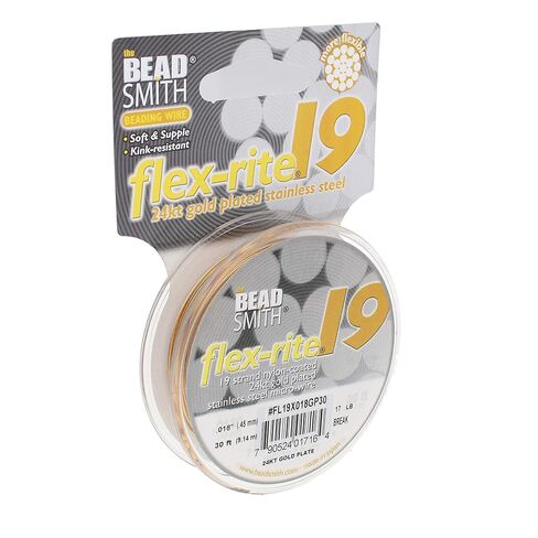 The Beadsmith Flex-Rite 19 Strand Nylon Coated, Stainless-Steel Beading Wire, Jewelry Making Supply (.014 Dia, Silver - 30 Ft) in Saudi Arabia
