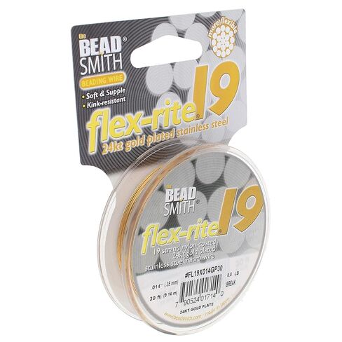 The Beadsmith Flex-Rite 19 Strand Nylon Coated, Stainless-Steel Beading Wire, Jewelry Making Supply (.014 Dia, Silver - 30 Ft) in Saudi Arabia