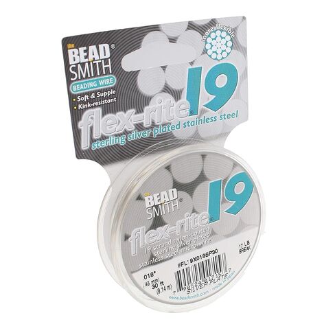 The Beadsmith Flex-Rite 19 Strand Nylon Coated, Stainless-Steel Beading Wire, Jewelry Making Supply (.014 Dia, Silver - 30 Ft) in Saudi Arabia