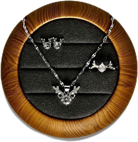 3-Piece Moissanite Jewelry Set in Sterling Silver (Necklace, Ring, Earrings) for Women - Sparkling Bridal, Party, Wedding & Everyday Elegance with Promotional Price & Hypoallergenic Design in Saudi Arabia