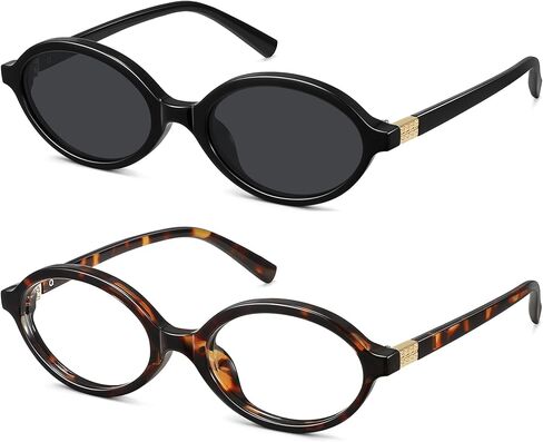 WOWSUN Retro Oval Sunglasses Womens Trendy Sun Glasses Sunnies UV400 Protection in Kuwait