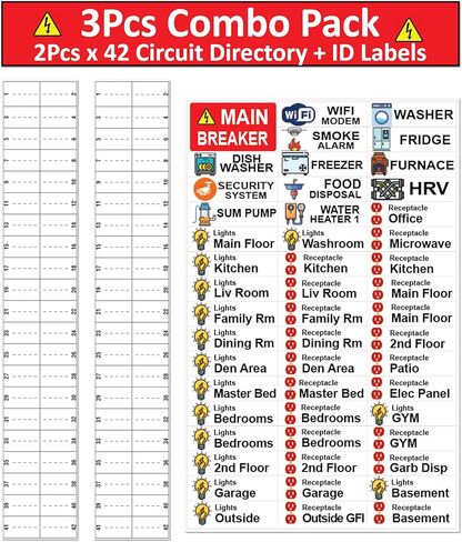 32 Circuits 2 Pack Vinyl Replacement for Square D Schnider Homeline Electrical Circuit Breaker Fuse Panel Directory Labels Stickers Decals LSDL Waterproof in Kuwait