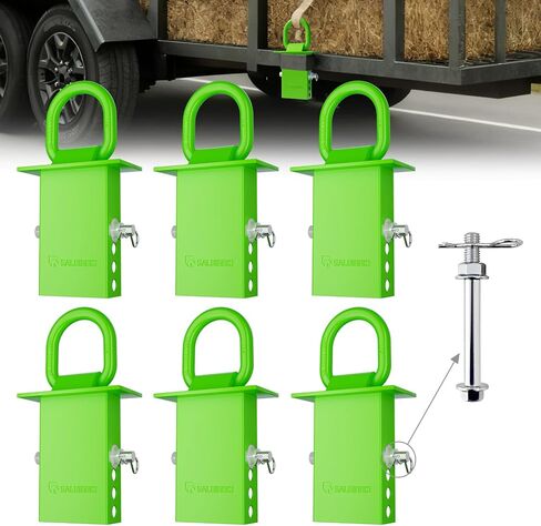 Stake Pocket D-Ring Heavy Duty with Anti-Loss Lock and Gloves, Trailer D-Ring Stake Pocket Tie Downs Breaking Load 16,200lbs Galvanized Black (6 Set) in Saudi Arabia