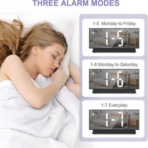 JXTZ Projection Alarm Clock, Large Screen Projector Clock for Bedroom Ceiling, Digital Clock with 180° Projector, 4 Levels Brightness, Alarm Clock Projector with Temperature Date Snooze 12H/24H in Kuwait