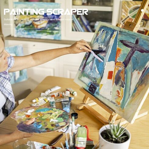 90 pcs Scraper Mixing Oil/Spatula Long Portable Acrylic Tools Painting Supplies Color White Drawing Accessories Spreading for Art Plastic Knives Tool Scratching Applying in Kuwait