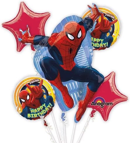 Spider-Man Webbed Wonder Foil Balloon Bouquet, 5pc in Saudi Arabia