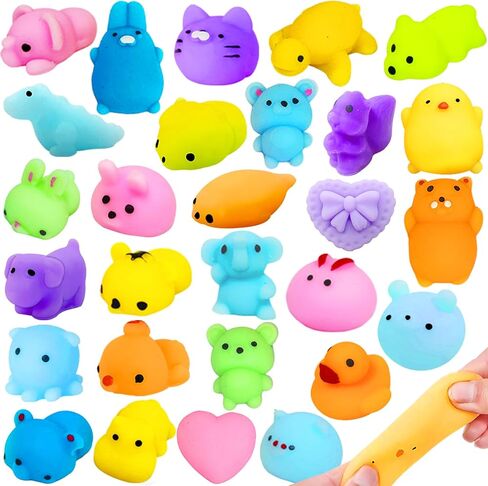 36 Pack Valentine's Day Cards for Kids Prefilled Animals Mochi Squishies Toys Fidget Stress Relief Toys Squeeze Toys Valentines Day Gifts for Kids Classroom Exchange Game Prizes Valentines Party Favor in Kuwait