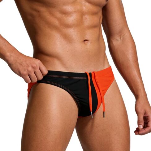 YINYOUYU Mens Swim Briefs Bikini Drawstring Swimwear Beach Board Surf Quick Dry Swimsuits Trunks in Kuwait